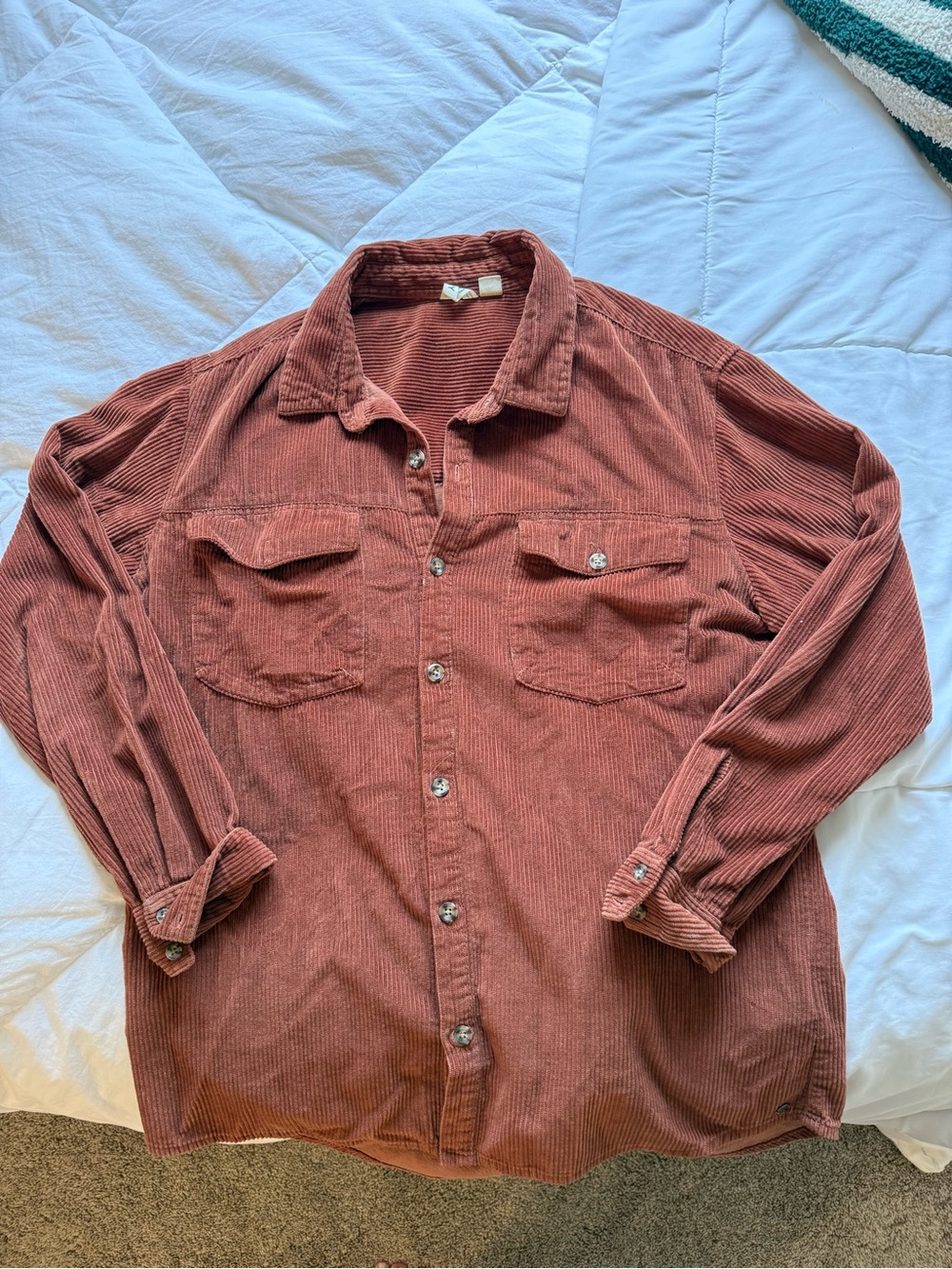 Roxy Rust Corduroy Overshirt Jacket